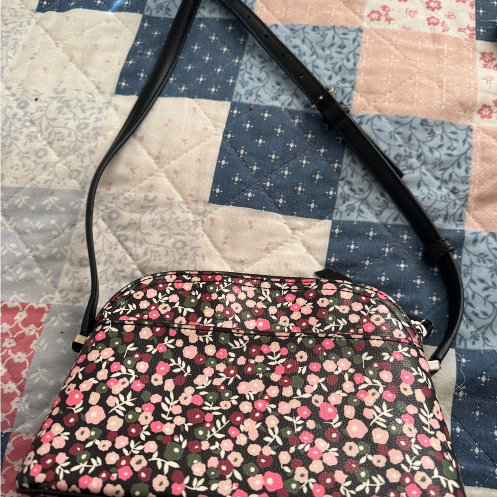 Kate Spade Black and Pink Floral Crossbody Bag - Picture 3 of 5